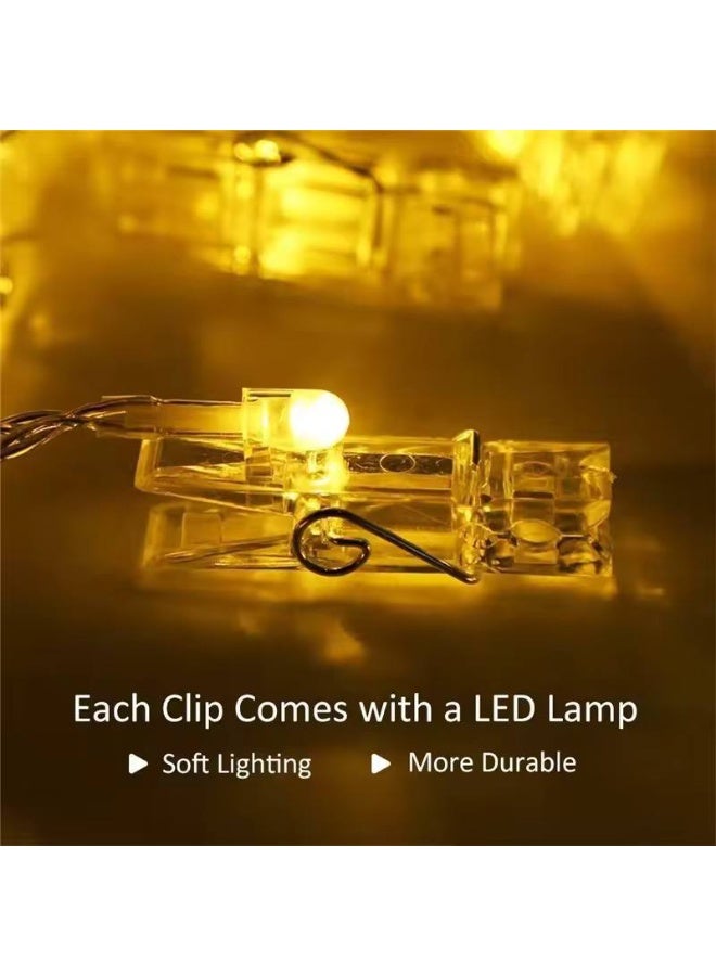 10 LED Photo Peg Clips String Lights Indoor Fairy Lights for Hanging Pictures Cards Ideas - Image 4